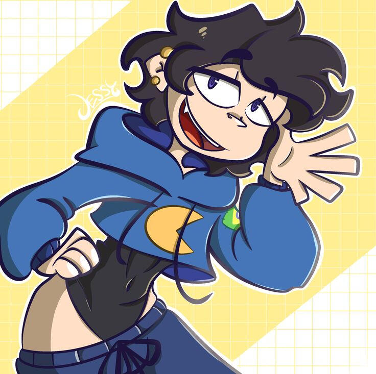 A drawing of a minecraft player, made by J3ST.