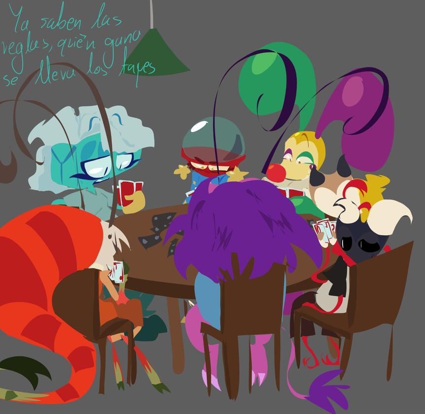 Doodle of some toons having a poker game, made by INK.