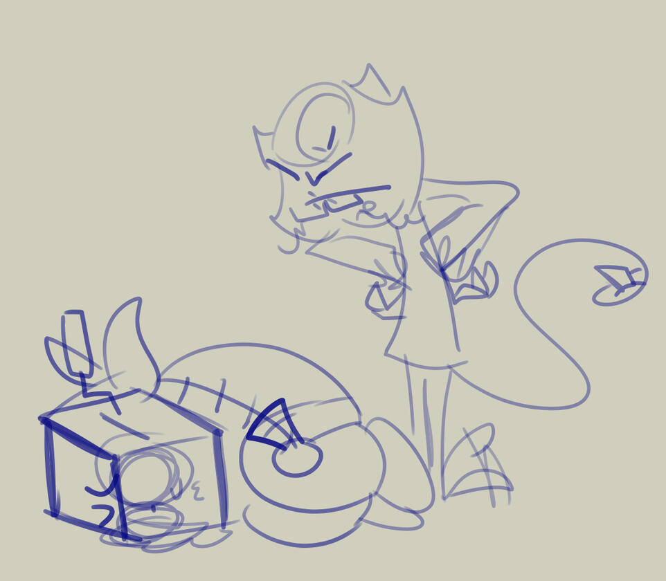 Doodle of a lamp grounding a music box, made by INK.